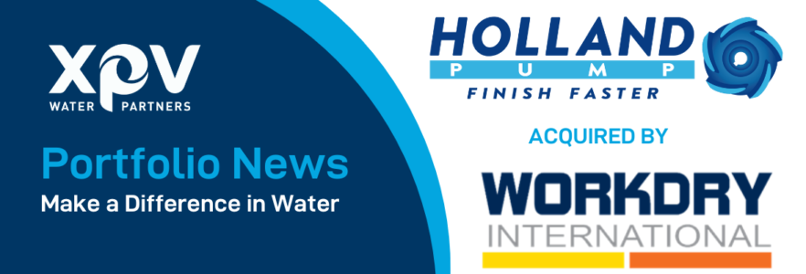 The XPV logo and the words Portfolio News: Holland Pump acquired by Workdry International.